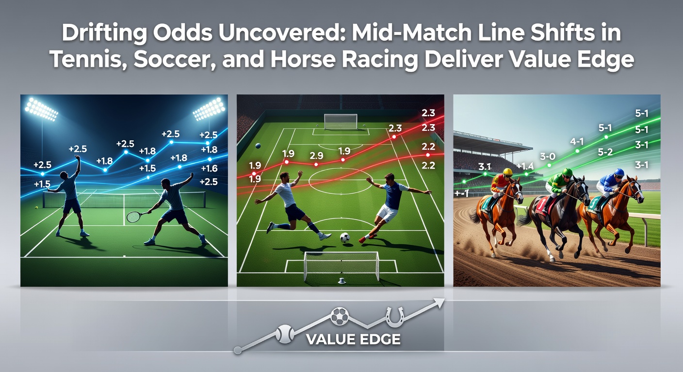 Live soccer in-play screen capture showing odds drifting from 2.40 to 4.20 on a comeback team after an early goal, with momentum indicators