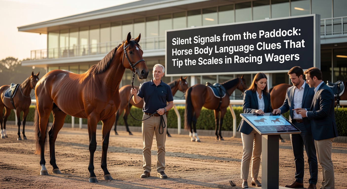Close-up of a horse's tail swishing aggressively alongside tense hindquarters in the paddock, illustrating stress indicators that bettors watch for